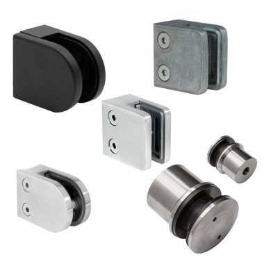 Glasbeslag / Glasklemmer