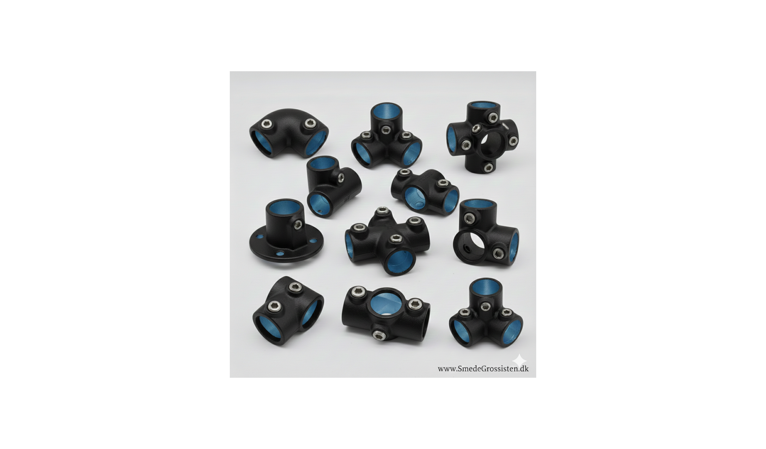 Galvaniserede sorte clamps og r�r-koblinger