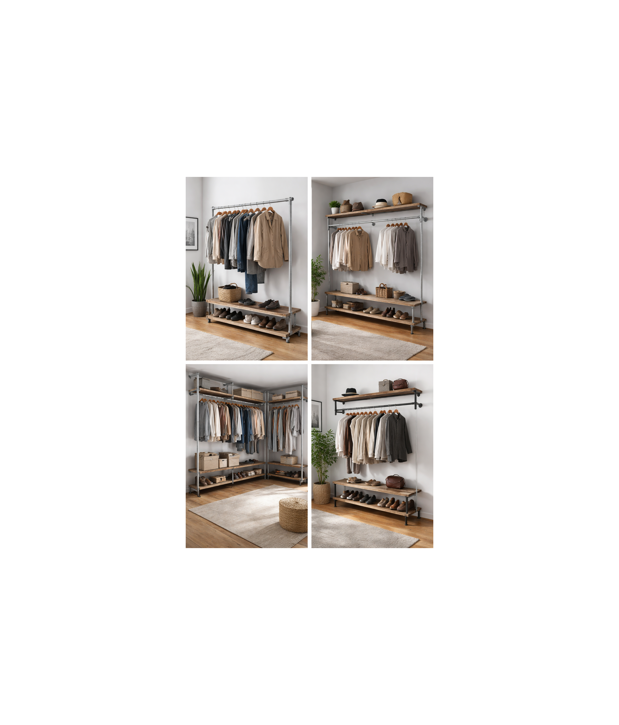 Garderobe bygget med r�r og clamps