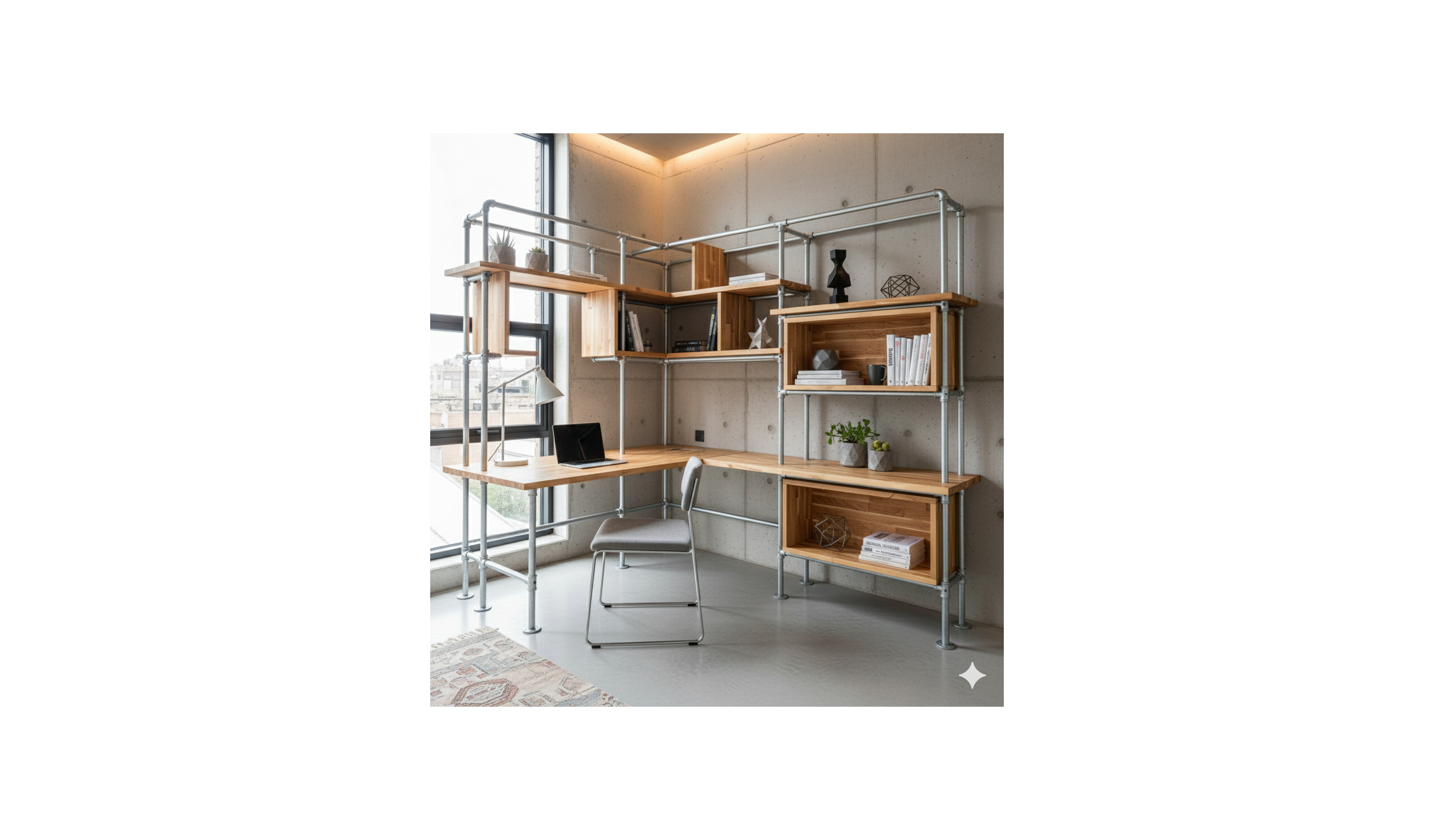 Byg selv reol med modul clamps og r�r