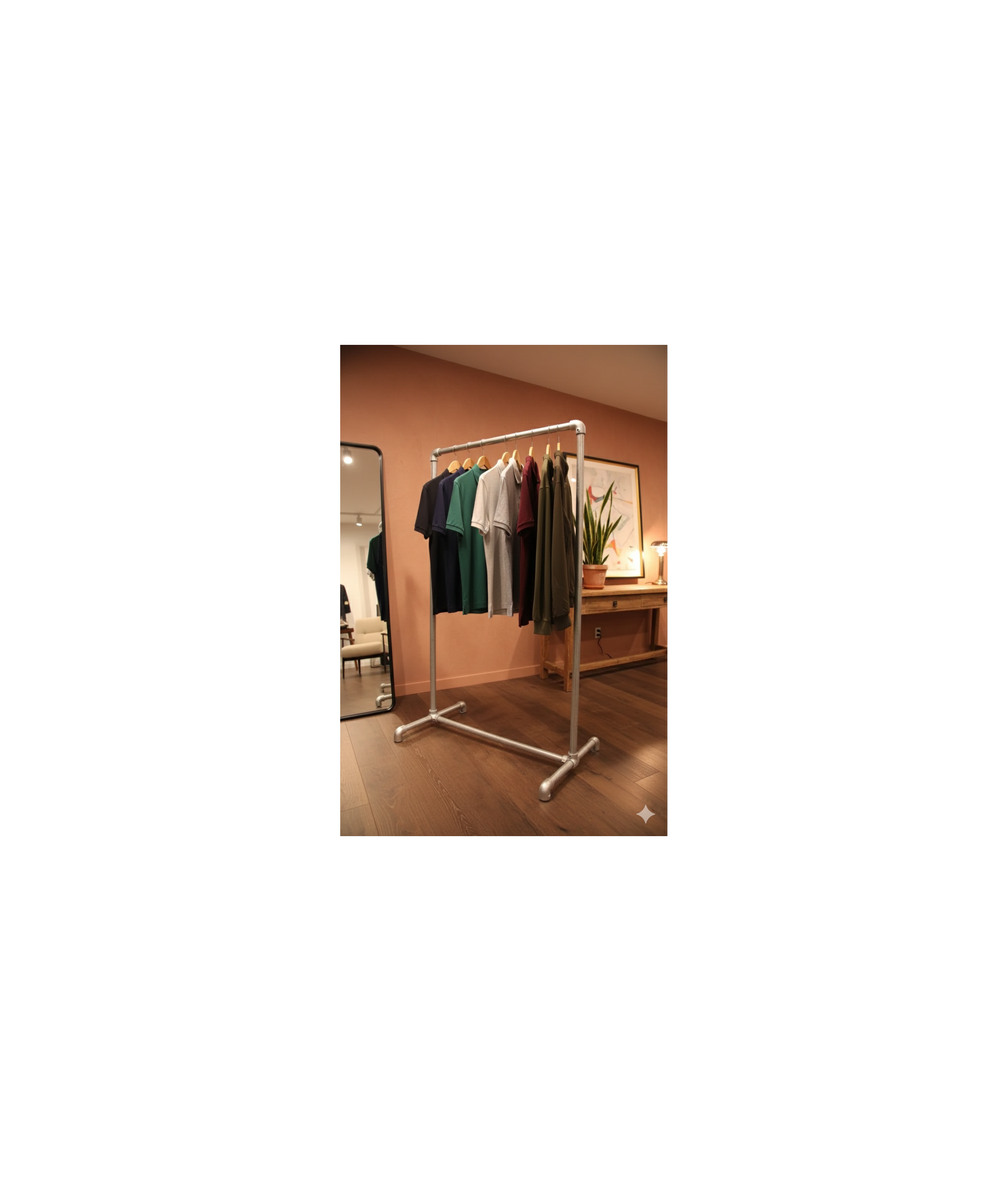 Clamps og r�r sammensat til t�jstativ