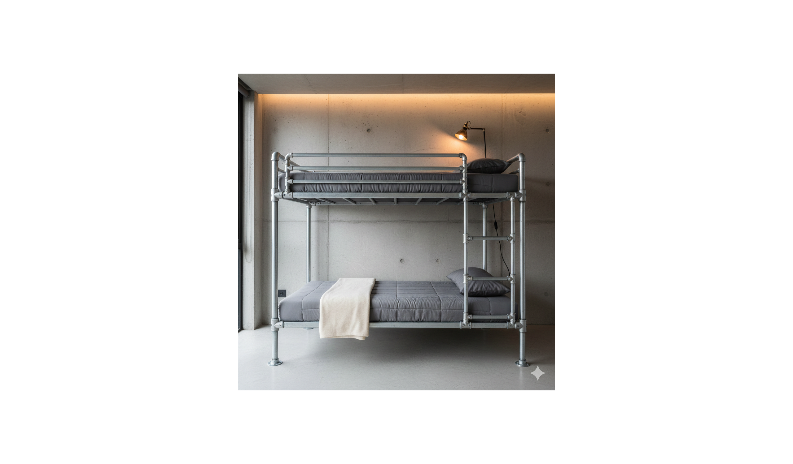 K�jeseng i galvaniseret r�r og clamps