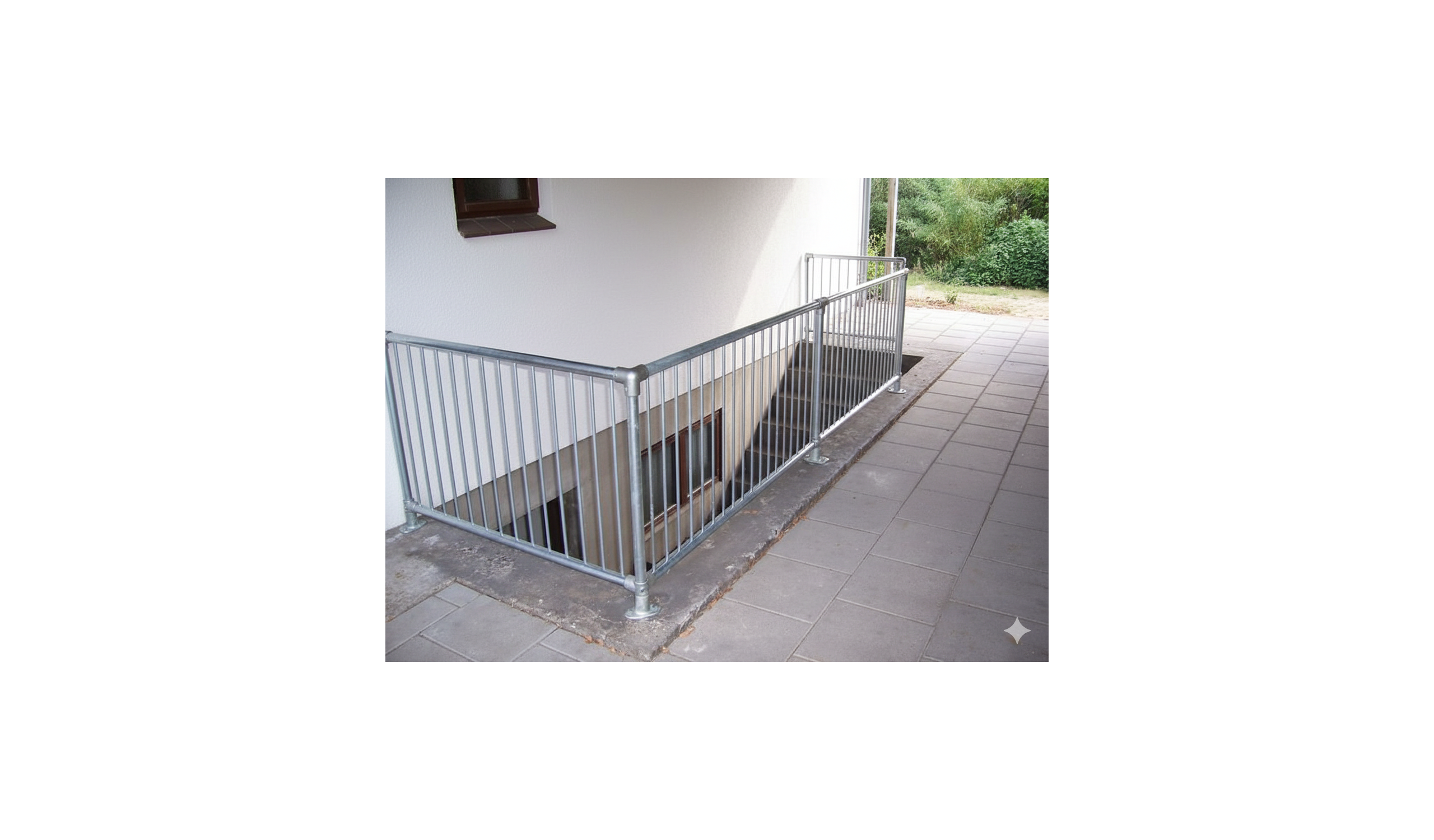 Udend�rs DIY gel�nder i galvaniseret r�r