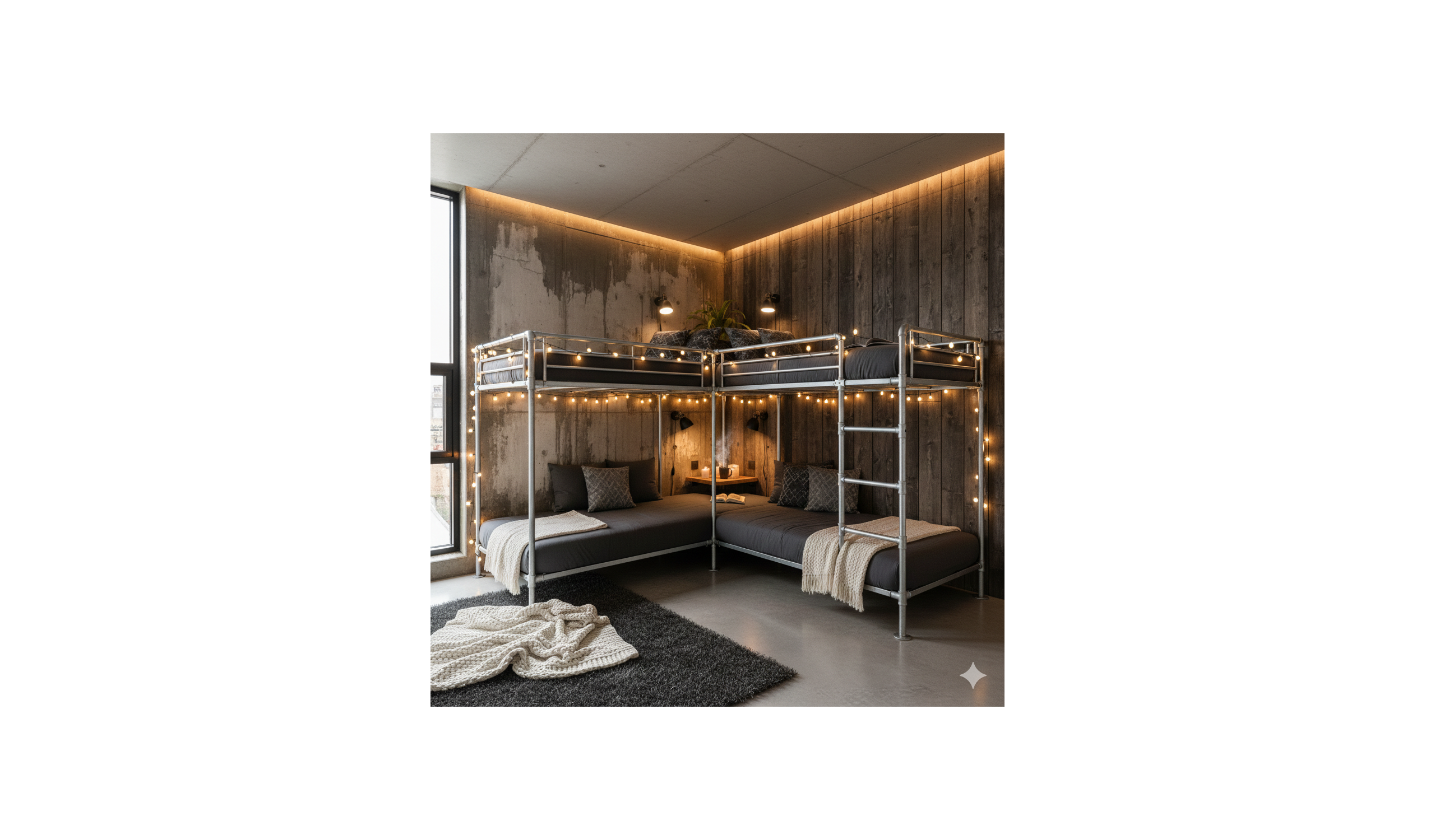 DIY k�je seng i galvaniseret udf�rsel med clamps