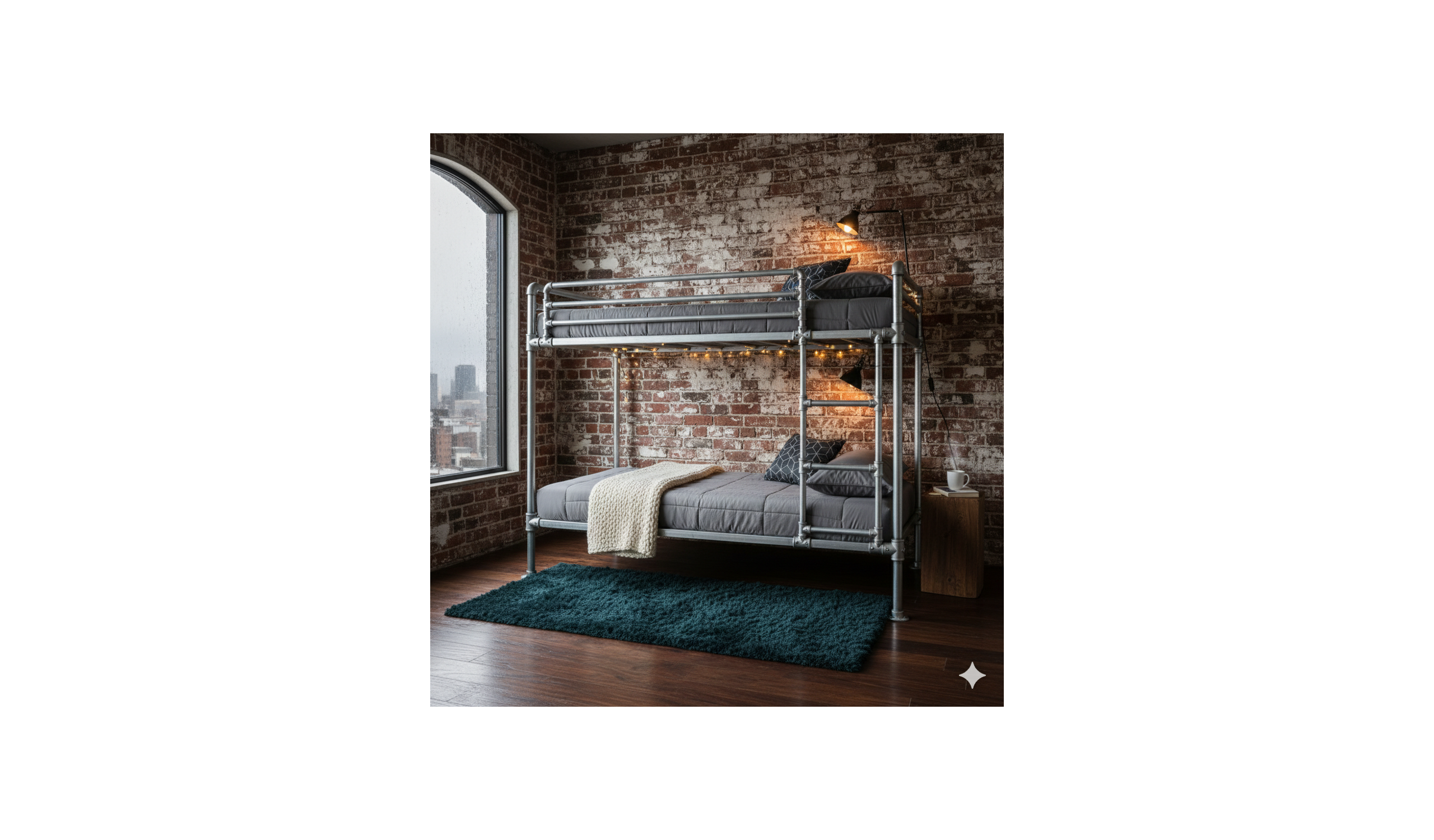 r� look DIY seng i galvaniseret st�lr�r og clamps