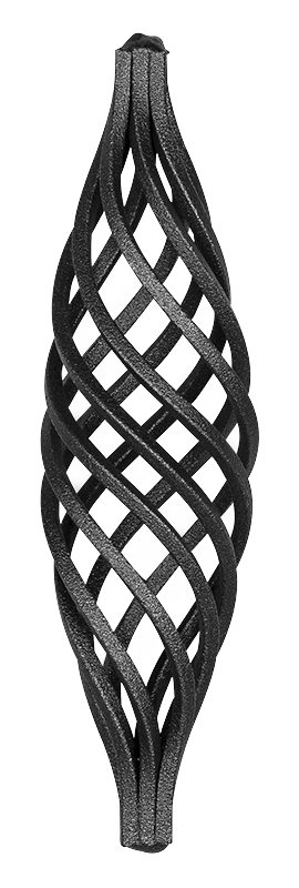 Smedejerns Aflangt Løg / flettet kurve dekoration