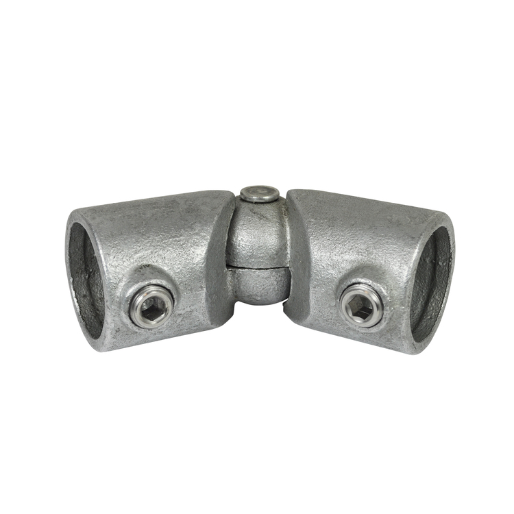 125H Fleksibel justerbar vinkel Clamps / galvaniseret fitting 1 1/4" / 42,4 mm.