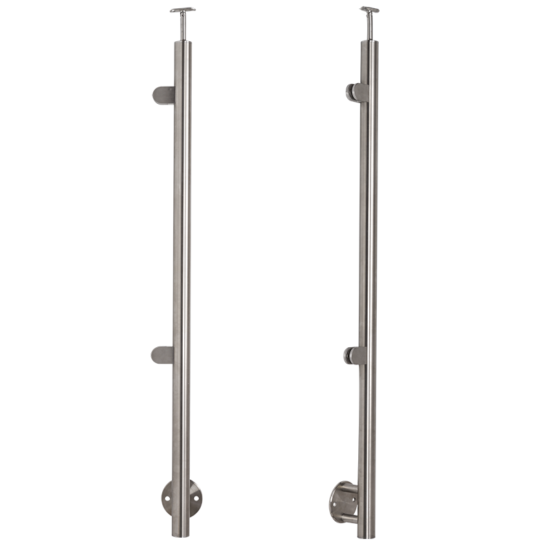 Rustfri stål Venstre Sidestolpe med glasbeslag sidemontering