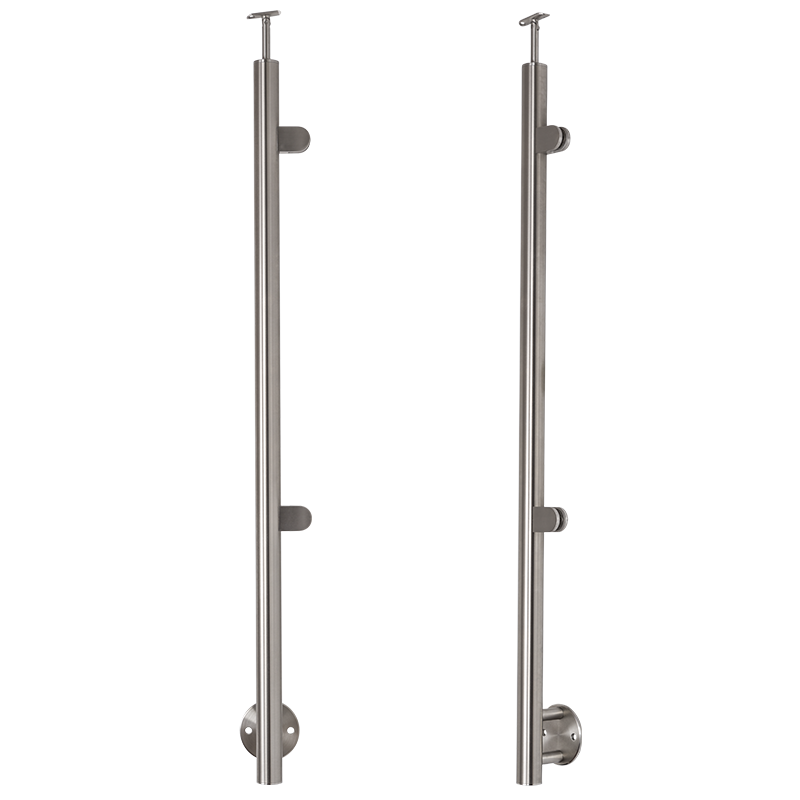 Rustfri stål Højre Sidestolpe med glasbeslag sidemontering