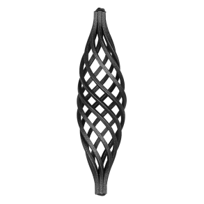 Smedejerns Aflangt Lg / flettet kurve dekoration 