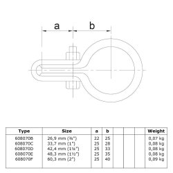 galvaniseret beslag til panelhegn eller rionet-skitse