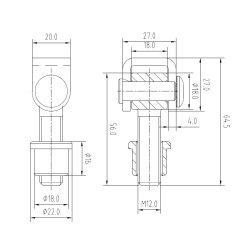 Svejsehngsel justerbart til smedejernslge