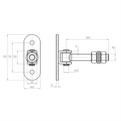 Galvaniseret justerbar havelge hngsel M16