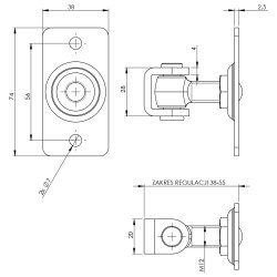 Svejsehngsel justerbart M12 til havelge