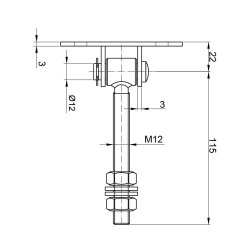 Galvaniseret justerbar havelge hngsel M12