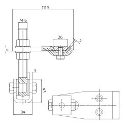 3D justerbar Hngsel til havelge M16