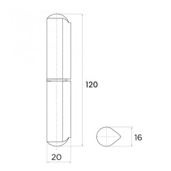 Klassisk Svejsehngsel til smedejernslge