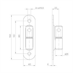 Galvaniseret / sort jern smedejernshngsel 24