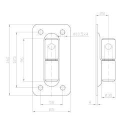 Galvaniseret / sort jern svejsehngsel 30