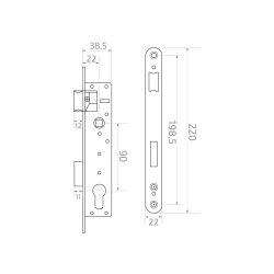 Lsekasse kit / st i sort til havelge