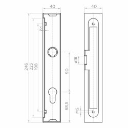 Svejseboks 40x40 sort jern til indbygningslsekasse