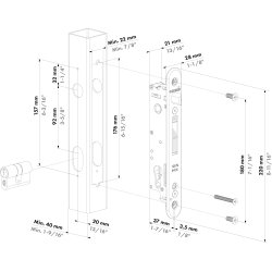 Locinox Indbygningsls Fortylock til smedejernslge