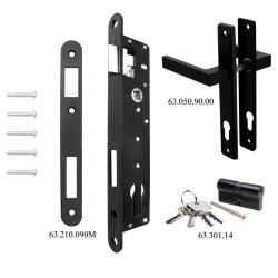 Lsekasse kit / st i sort til havelge