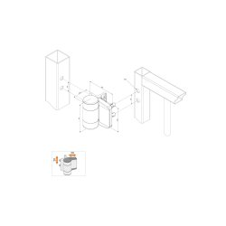 Locinox DINO Dobbelt-Leje hngsel til smedejernsport (2 stk.)