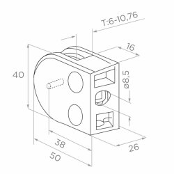 Glasklemme ZINK finish afrundede hjrner