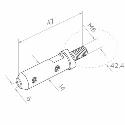 Rustfri skrue terminal 42,4 AISI316