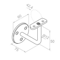 Rustfri vgbeslag holder til hndliste  AISI304