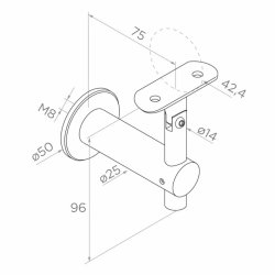 Rustfri vgbeslag holder til hndliste  AISI304