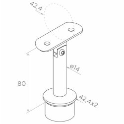 Rustfri holder til hndliste  AISI304