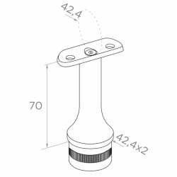 Rustfri holder til hndliste  AISI304