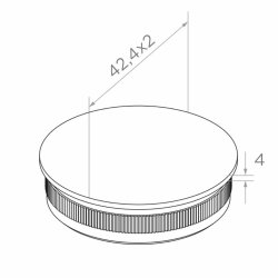 Rustfri stl plan ende knop til hndliste AISI304