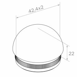 Rustfri stl kuppel ende knop til hndliste AISI304