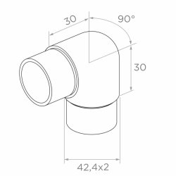 Rustfri stl 90 gr. bjning til hndliste AISI304