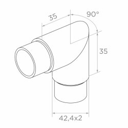 Rustfri stl 90 gr. bjning til hndliste AISI304