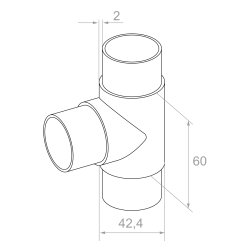 Rustfri stl T-stykke til hndliste AISI304