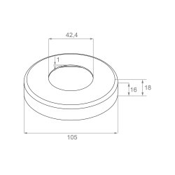 Rustfri dkkappe til fodplade  AISI304