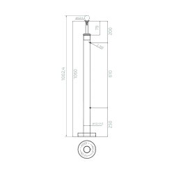 Rustfri stl Sidestolpe med glasbeslag Topmontering