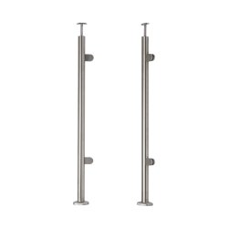 Rustfri stl Sidestolpe med glasbeslag Topmontering
