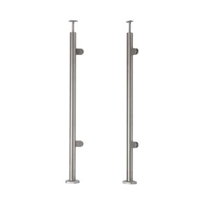 Rustfri stl Sidestolpe med glasbeslag Topmontering