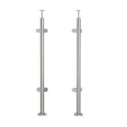 Rustfri stl Hjrne stolpe med glasbeslag Topmontering