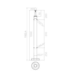Rustfri stl Mellem stolpe med glasbeslag Topmontering