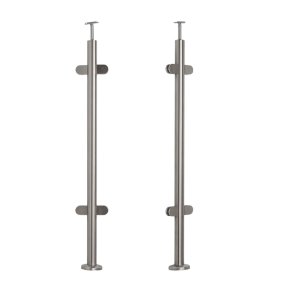 Rustfri stl Mellem stolpe med glasbeslag Topmontering