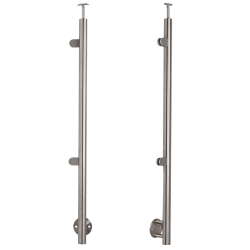 Rustfri stl Venstre Sidestolpe med glasbeslag sidemontering