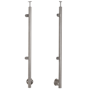 Rustfri stl Venstre Sidestolpe med glasbeslag sidemontering