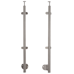 Rustfri stl Hjrne-stolpe med glasbeslag sidemontering