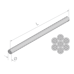 Rustfri wire 6 50 meter AISI316